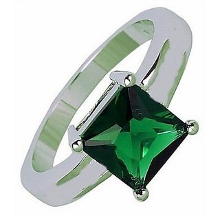                       CEYLONMINE Natural panna silver ring original & lab certified gemstone Emerald silver ring for astrological purpose                                              