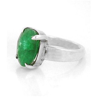                       CEYLONMINE certified Emerald stone ring natural & original gemstone panna silver ring for unisex                                              