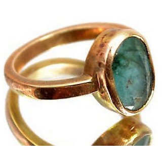                       CEYLONMINE  panna gold plated ring natural & original gemstone panna ring for unisex                                              