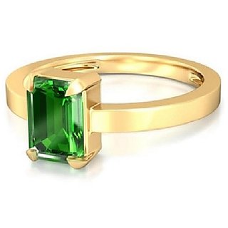                       CEYLONMINE Panna ring natural & certified gemstone Emerald stone gold plated ring for women & men                                              