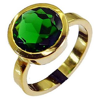                       CEYLONMINE Panna ring natural & certified gemstone Emerald stone gold plated ring for women & men                                              