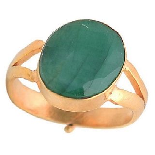                       CEYLONMINE natural & original gemstone panna gold plated ring Emerald stone ring for unisex                                              