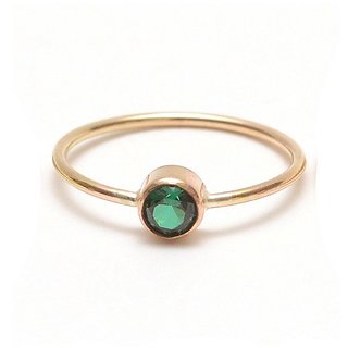                       CEYLONMINE original & unheated gemstone Emerald gold plated ring natural stone panna ring for unisex                                              