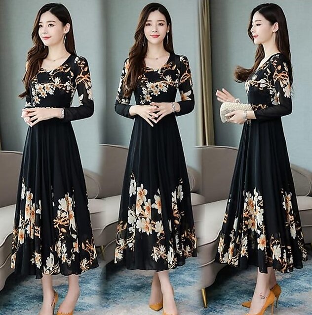 Raabta black long store dress