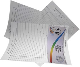 Uc collection One Side Ruled Other Side Blank A4 Project Paper  (Set of 2, White)