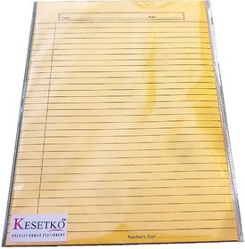 Uc collection A4 Ruled Writing Thick Paper Sheets 50 Pcs One Side Ruled, Multicolor