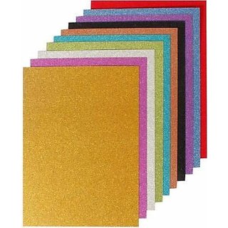 Uc collection EVA Foam A4 Size Glitter Sheets for Arts and Crafts, Scrapbooking, Paper Decorations (Multicolour, 10 Pcs)
