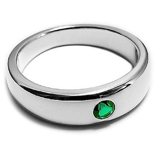                       CEYLONMINE Natural Panna silver ring lab certified & original gemstone 5.25 ratti Emerald ring for women & men                                              