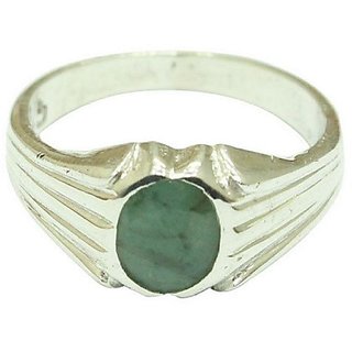                       CEYLONMINE 5.25 ratti Emerald stone ring natural & original gemstone panna silver ring for astrological purpose                                              
