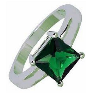                       CEYLONMINE original 5.25 ratti Emerald silver ring natural & certified stone panna silver ring for unisex                                              