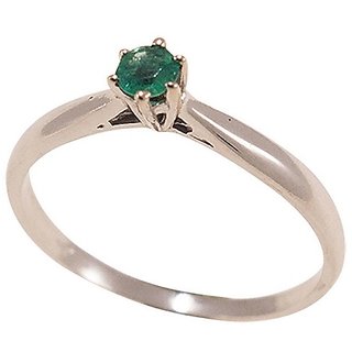                       CEYLONMINE original 5.25 ratti Emerald silver ring natural & certified stone panna silver ring for unisex                                              
