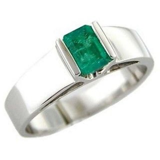                       CEYLONMINE original & unheated gemstone 5.25 ratti Emerald silver ring natural stone panna ring for unisex                                              