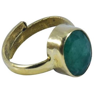                       CEYLONMINE 5.25 ratti Emerald stone silver ring natural & original panna gemstone for  men & women                                              