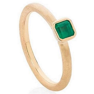                       CEYLONMINE original panna silver ring natural & original gemstone 5.25 ratti Emerald ring for unisex                                              