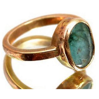                       CEYLONMINE original & unheated gemstone 5.25 ratti Emerald gold plated ring natural stone panna ring for unisex                                              