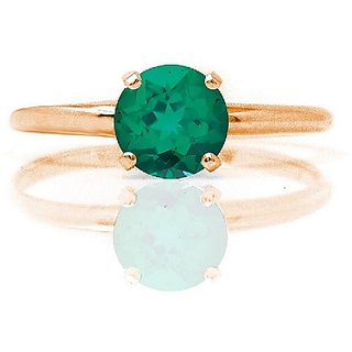                       CEYLONMINE original & unheated gemstone 5.25 ratti Emerald gold plated ring natural stone panna ring for unisex                                              