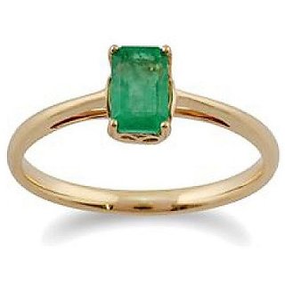                       CEYLONMINE natural panna gold plated ring original & certified gemstone 5.25 ratti Emerald ring for astrological purpose                                              