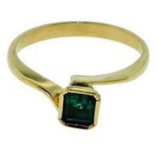                       CEYLONMINE  5.25 ratti Emerald stone ring original & certified gemstone gold plated panna ring for women & men                                              