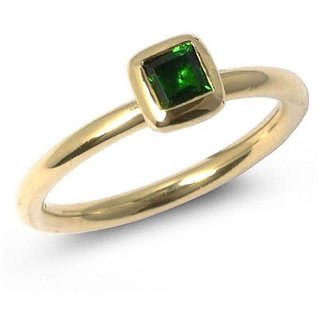                       CEYLONMINE Panna ring natural & original gemstone 5.25 ratti Emerald gold plated ring for unisex                                              