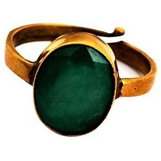                       CEYLONMINE original & unheated gemstone 5.25 ratti Emerald gold plated ring natural stone panna ring for unisex                                              