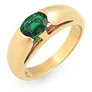                       CEYLONMINE Natural 5.25 ratti Emerald stone ring original & certified stone panna ring for unisex                                              