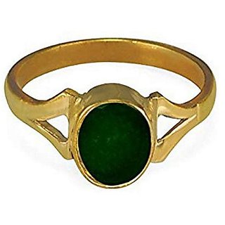                       CEYLONMINE 5.25 ratti Emerald stone ring natural & original gemstone panna gold plated ring for astrological purpose                                              