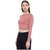 Rivi Dusty Pink Bodycon Polyester Crop Top