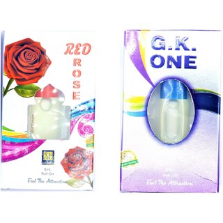 Raviour Lifestyle  G.K OneAttar and Red Rose Floral Roll on Attar Each 8ml Combo Pack
