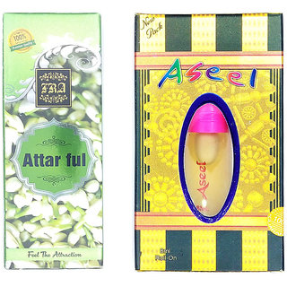 Raviour Lifestyle  Attar Full Attar and Aseel Floral Roll on Attar Each 8ml Combo Pack