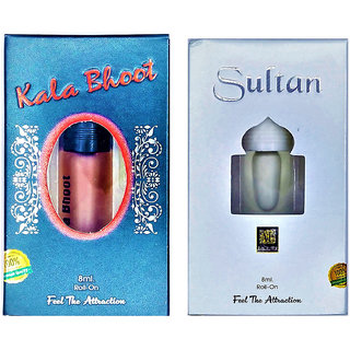 Raviour Lifestyle  Kala Bhoot Attar and Sultan Floral Roll on Attar Each 8ml Combo Pack