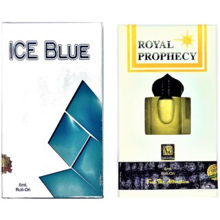 Raviour Lifestyle  Royal prophency Attar and Ice Blue Floral Roll on Attar Each 8ml Combo Pack