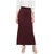 Rivi Wine Color Womens Long Maxi Polyester Pullon Skirt