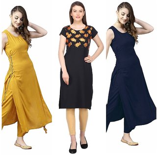 Aiza collection dori design crepe kurti combo pack of 3