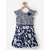 Powderfly Girl's Cotton Blue Striped Print Dress