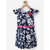 Powderfly Girl's Cotton Blue Round Neck Floral Printed Dress