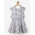 Powderfly Girl's Cotton Grey Round Neck Print Party Dress