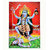 kali Maa Zari Art Work Multicolor Poster Without Frame Big (24 X 36 Inches) Religious Wall Decor