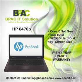 Refurbished Corporate HP-6470b  Intel Core i5 3th Gen 4gb ddr3 ram, 320gb hard disk with 1 Month Manufacturer Warranty