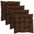 HomeStore-YEP Cotton Decorative Damask Fabric Chairpad/Back Support/Seat Cushion with Ties, Brown Size 16x16 Pack of 2