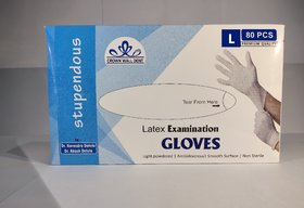 CROWN WALLDENT EXAMINATION LATEX GLOVES ( LARGE )