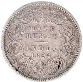 HALF RUPEES 1894 SILVER COIN