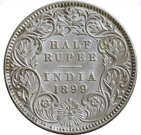 HALF RUPEES 1899 SILVER COIN