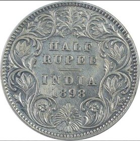 HALF RUPEES 1898 SILVER COIN