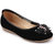 FAUSTO Women's Black Patent Leather Embellished Ballerinas