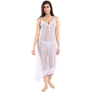 Buy Be You White Net Women Night Dress with Panty Online 479 from ShopClues