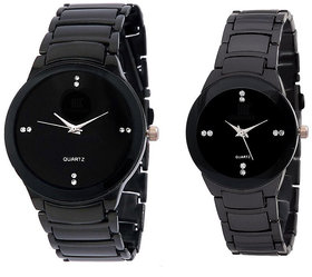 Mastrena Black Analog Bracelet Couple Watch - CS1029