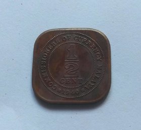 1/2 cent  copper coin