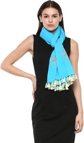 Rhe-Ana Peony Scarf/Stole 100 Cotton with Floral Embroidery