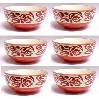                       Ceramic Microwave Safe Dining Bowl  - Pack of 6                                              