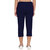 Shellocks Solid Cotton Hosiery Lycra Navy Blue Capri for Women